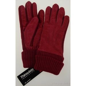Jaclyn Smith Leather Suede Knit Gloves S/M